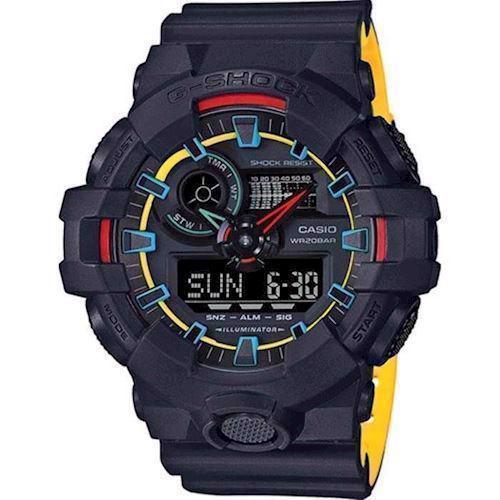 Image of Casio G-Shock sort resin med stål quartz multifunktion Herre ur, model GA-700SE-1A9ER